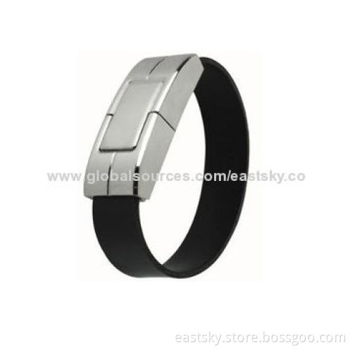 Leather Wristband USB Flash Drive, No Driver Needed, Over Ten Years of Data Retention